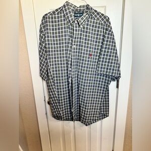 Ralph Lauren Men's Black and White Checkered Shirt Big & Tall